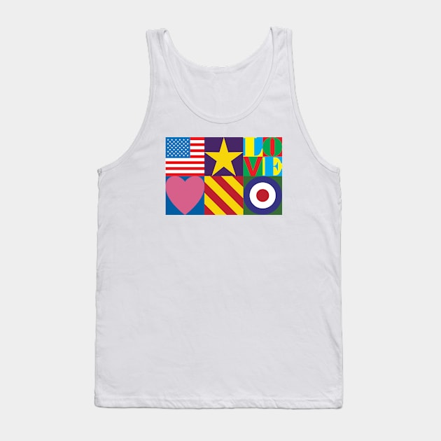 Pop Art Symbols - USA Tank Top by DAFTFISH